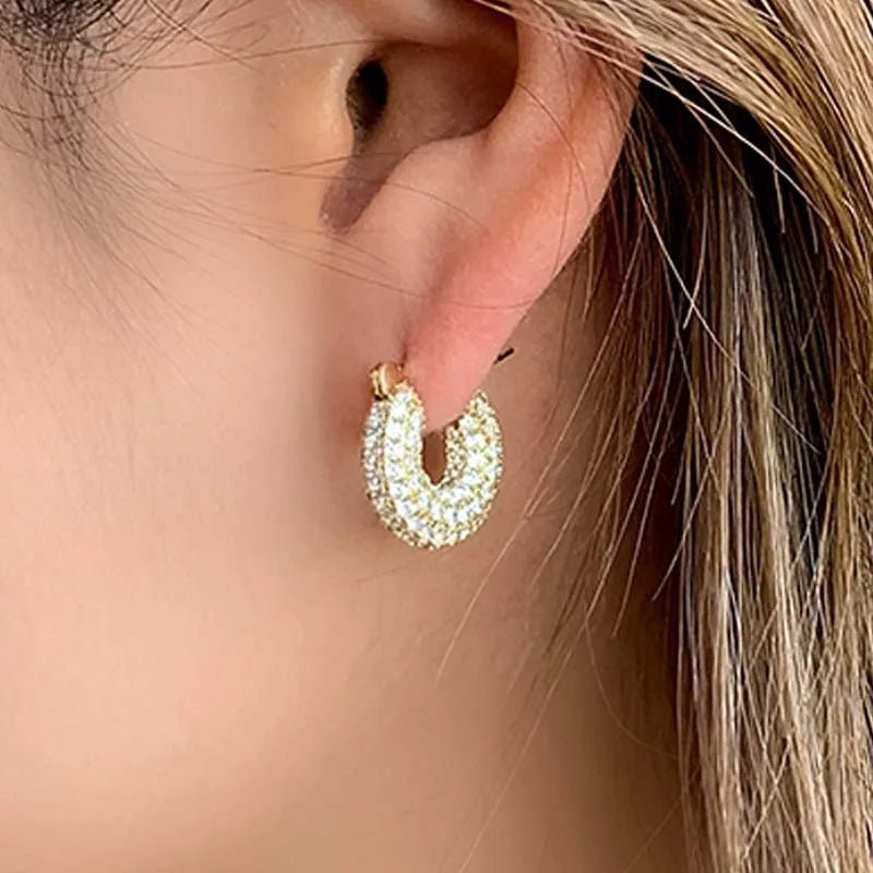 ZEYA - Greta Pave Hoop Earrings