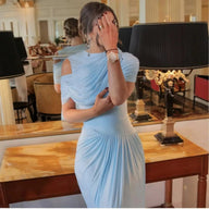 Hadley vestido maxi ajustado de mesh