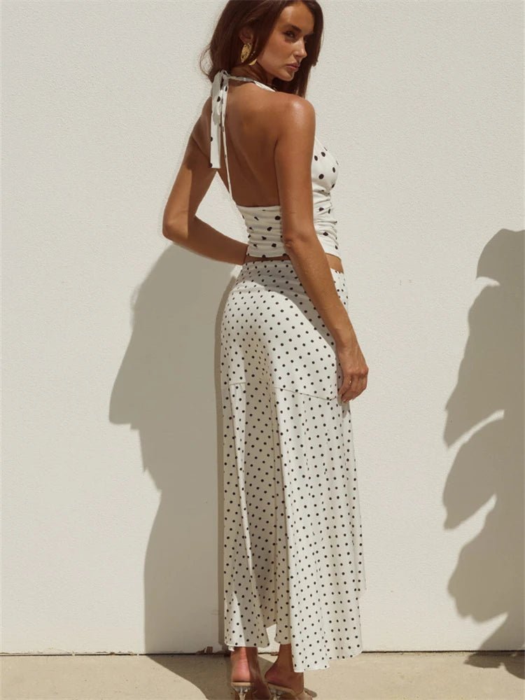 ZEYA - Hadley Polka Dot Halter Mini Skirt Set