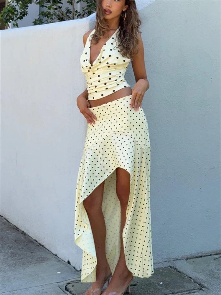 ZEYA - Hadley Polka Dot Halter Mini Skirt Set