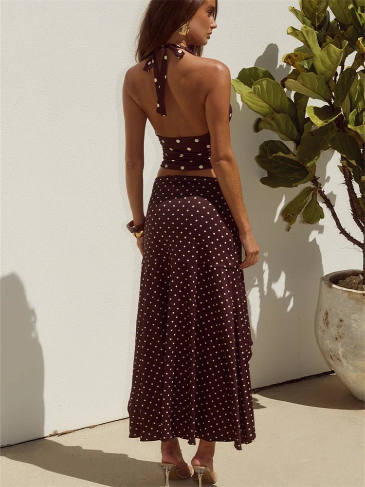 ZEYA - Hadley Polka Dot Halter Mini Skirt Set