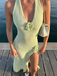 Vestido Maxi Harmony de Punto con Abertura
