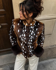 Chaqueta Harriet de pelo sintético con cuello alto