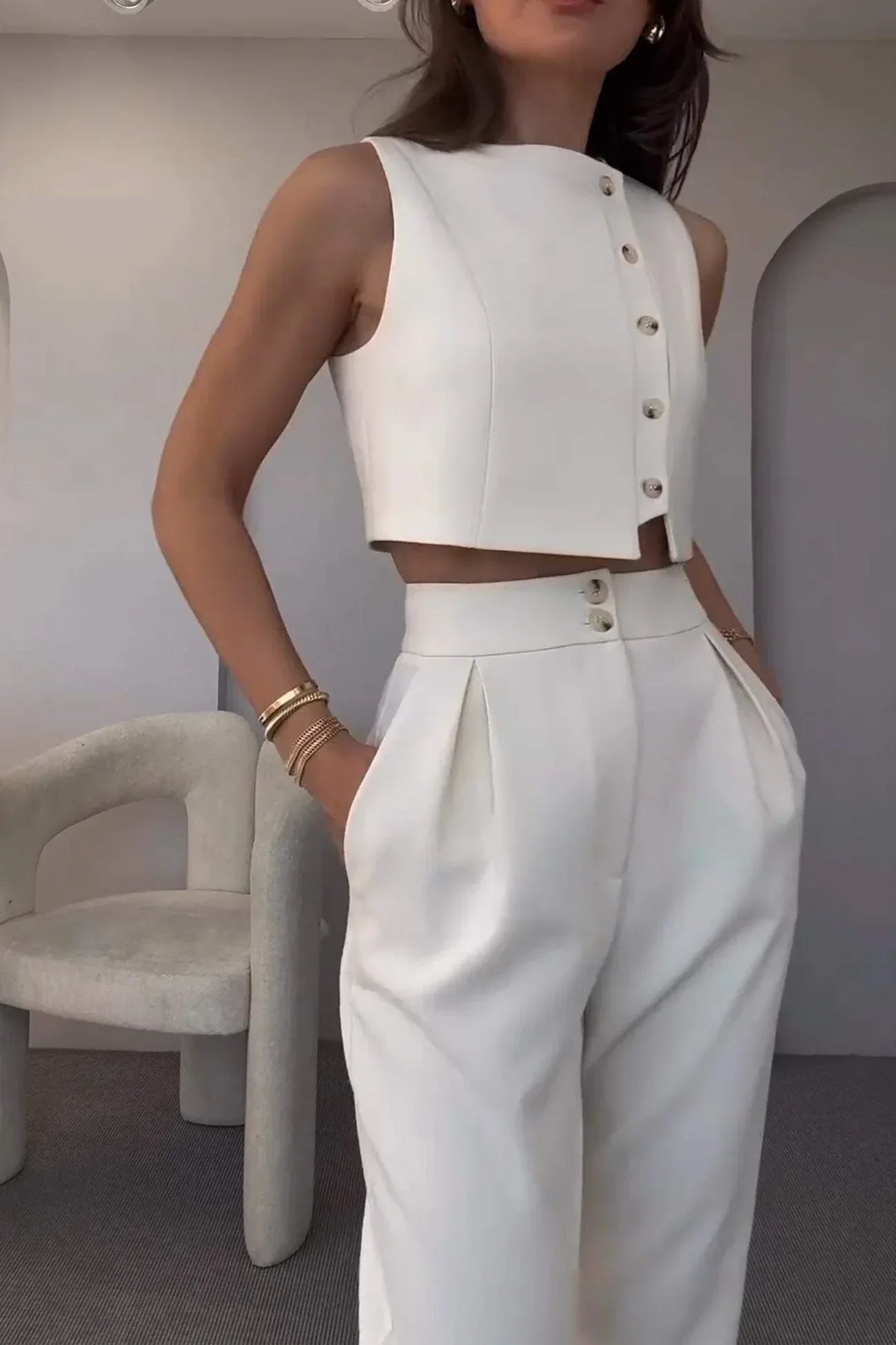 ZEYA - Hayley Cropped Top Two-Piece Set