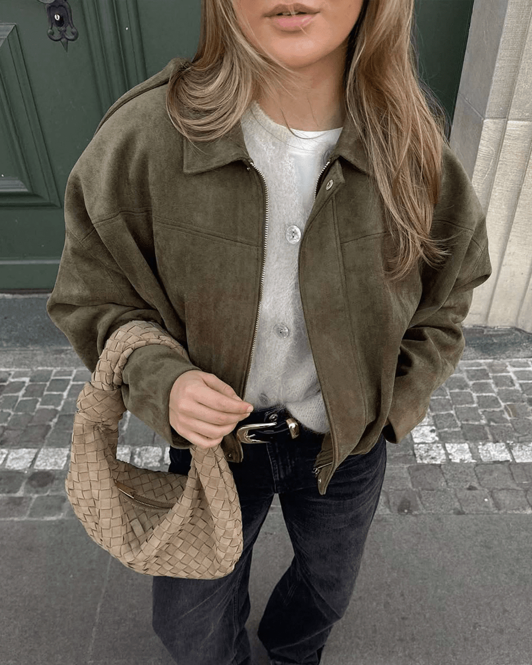 ZEYA - Helen Faux Suede Bomber Jacket