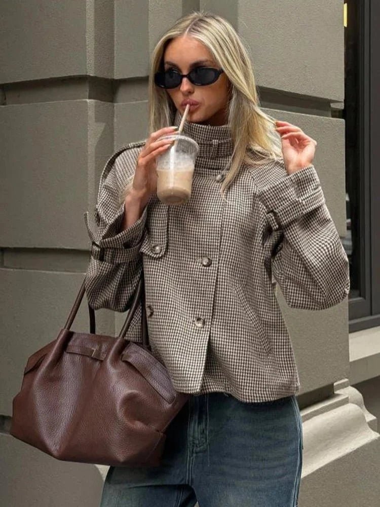 ZEYA - Helen Houndstooth Plaid Jacket