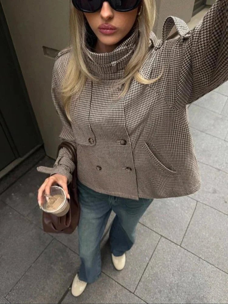 ZEYA - Helen Houndstooth Plaid Jacket