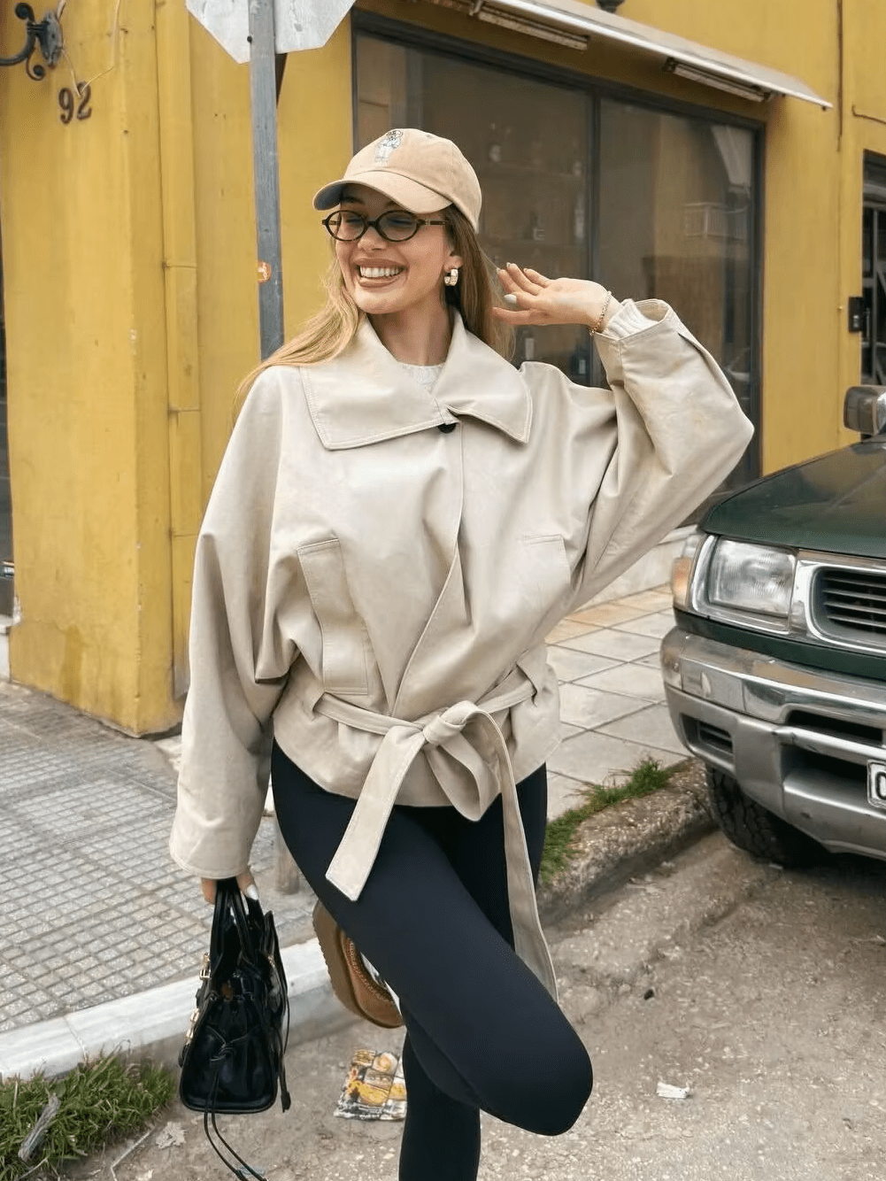 ZEYA - Helena Asymmetric Belted Trench Coat