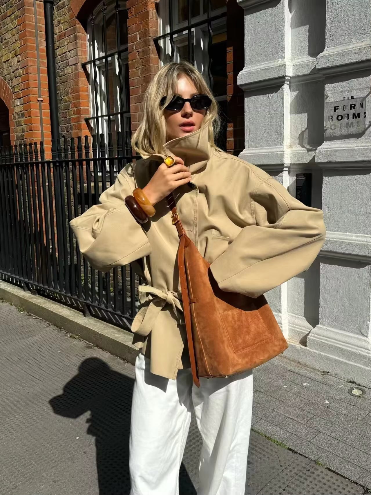 ZEYA - Helena Asymmetric Belted Trench Coat