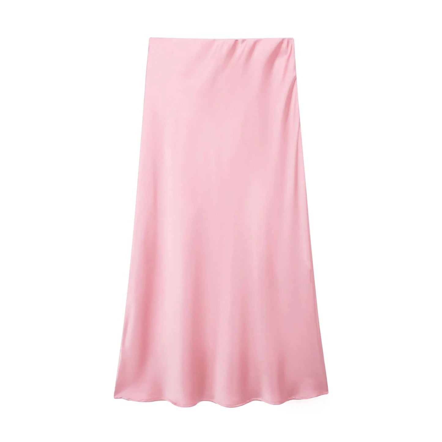 ZEYA - Hilde High Waist Black Satin Midi Skirt