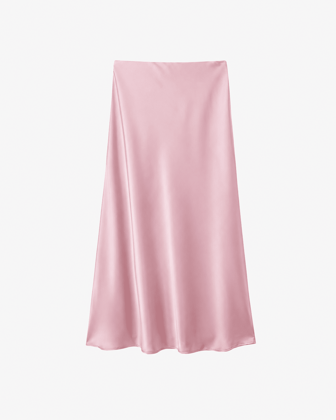 ZEYA - Hilde High Waist Black Satin Midi Skirt
