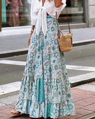 Falda Imara fluida boho con volantes