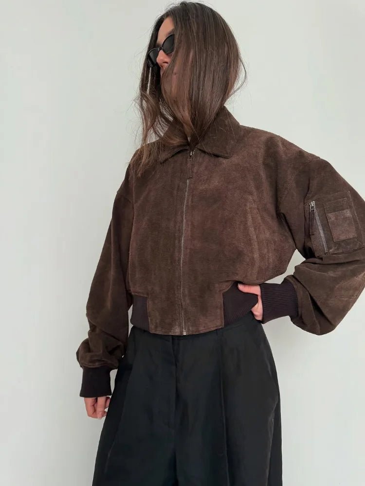 ZEYA - Iza Suede Bomber Jacket