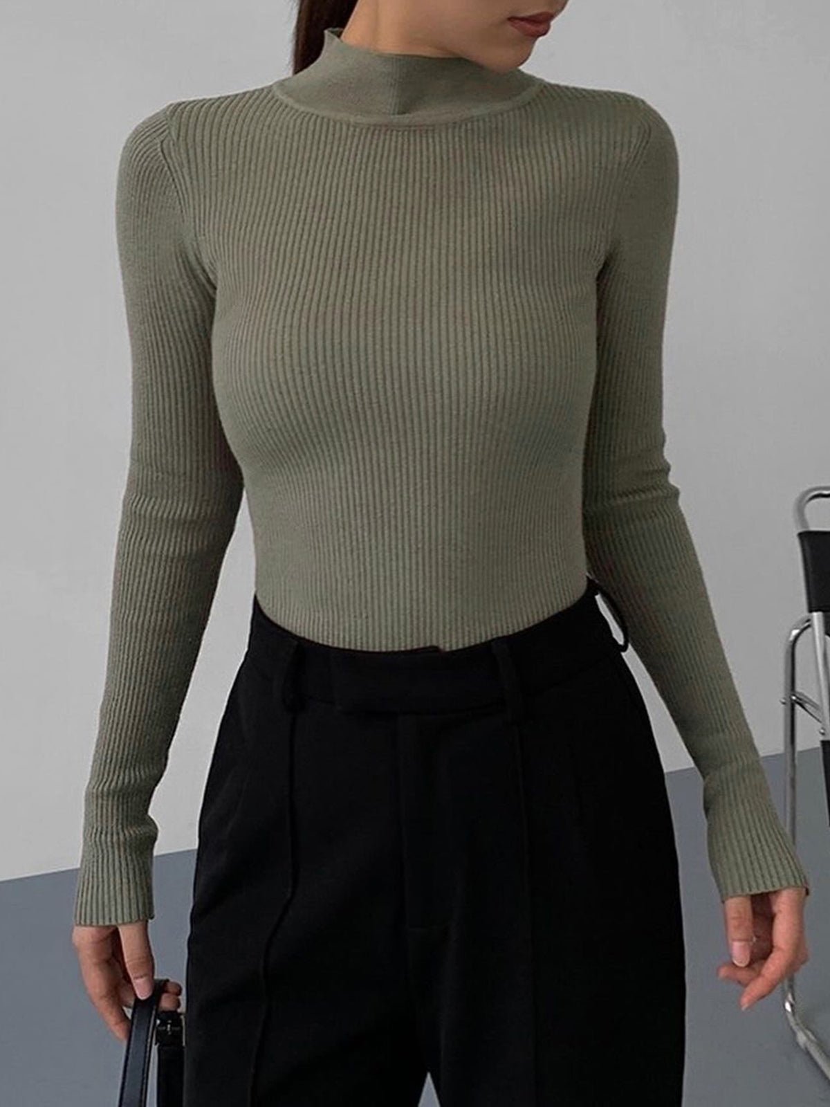 ZEYA - Janna Rib Knit Long Sleeve Shirt