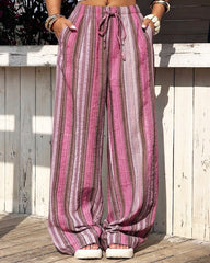 Jenny Wide-Leg Striped Pants