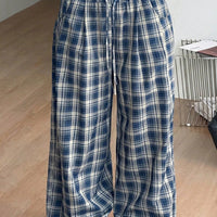 Jessica Plaid Wide Leg Drawstring Pants