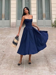Vestido midi Jessica sin mangas y con tirantes