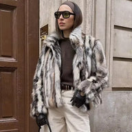 Abrigo de piel sintética de leopardo Jordy