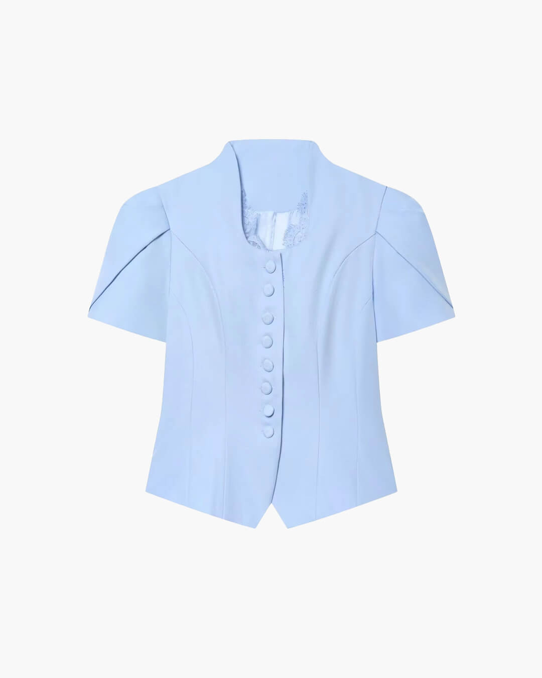 Leah top con botones y cuello alto