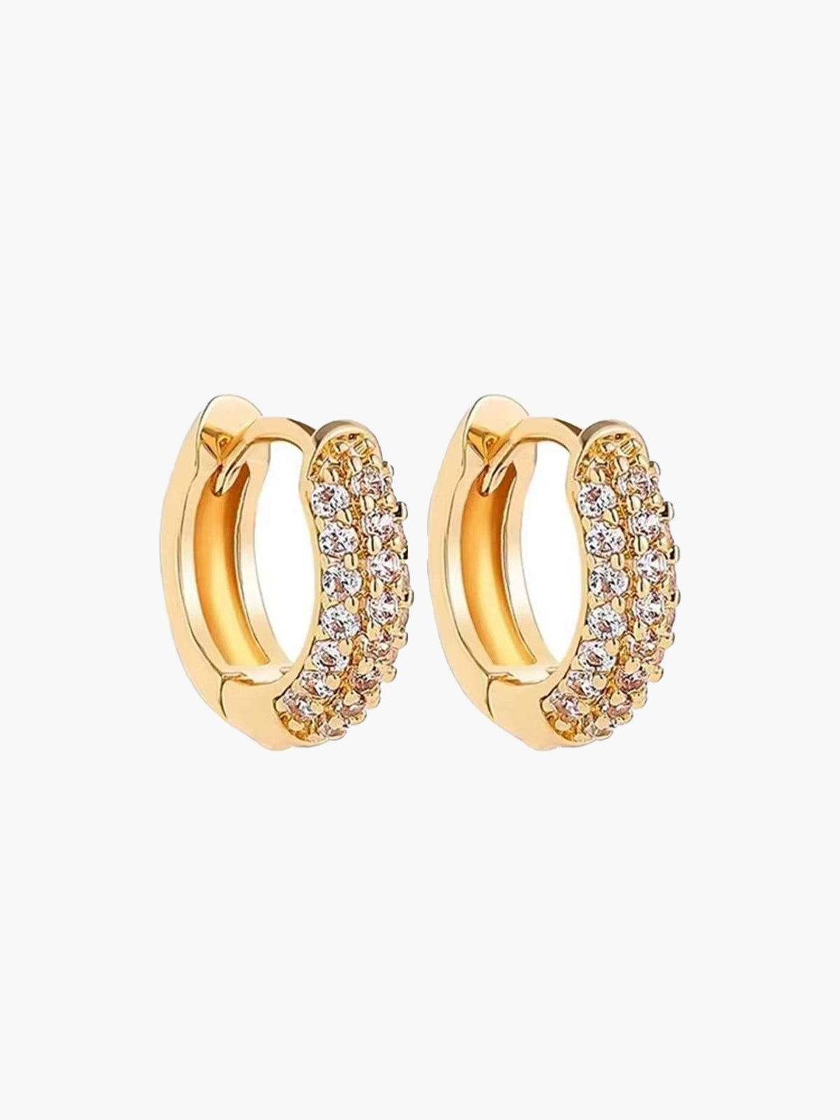 ZEYA - Juliette - Earrings with Zirconia Stones, Minimalist Hoop Design for Women