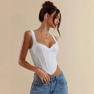 Juno Lace Trim Strappy Button Top