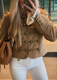Kelly Faux Suede Napoleon Slim Jacket