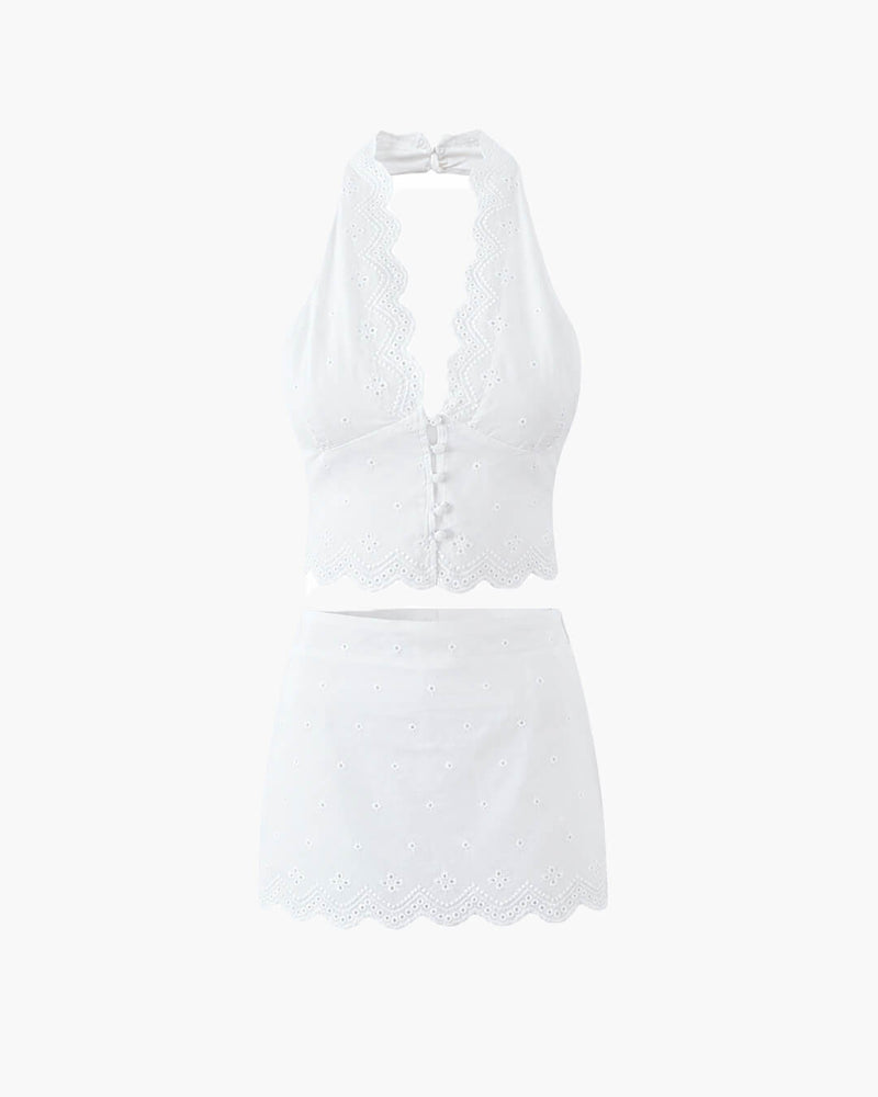 ZEYA Kendra Lace Lingerie Set in White