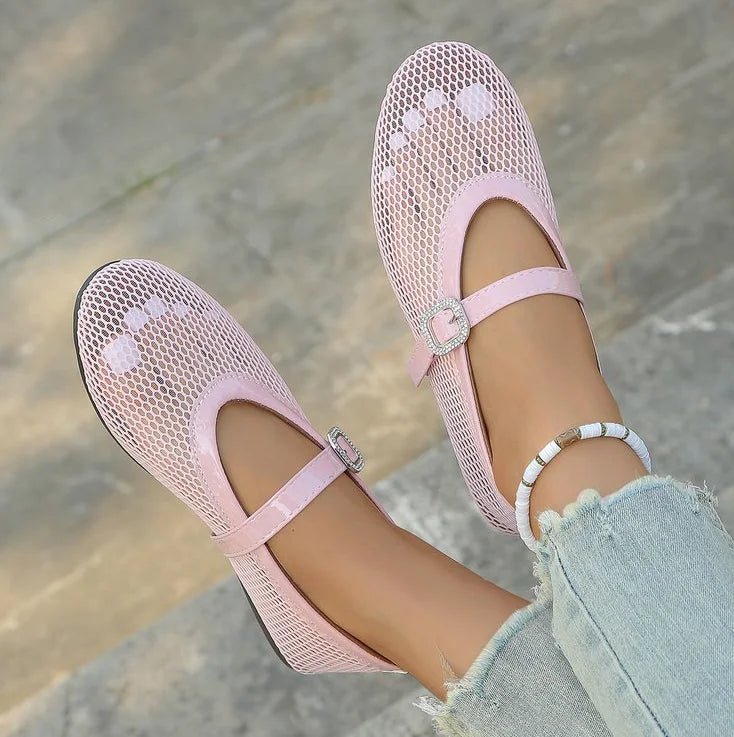 ZEYA - Kenza Mesh Mary Jane Ballet Flats