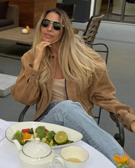 Chaqueta Kesha de ante sintético con solapa