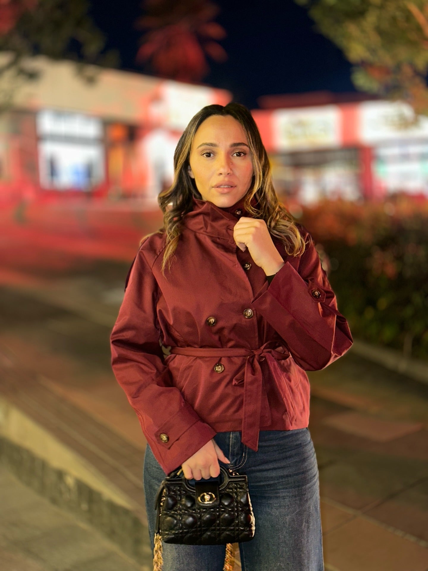 ZEYA - Kiarra Stand Collar Crop Trenchcoat