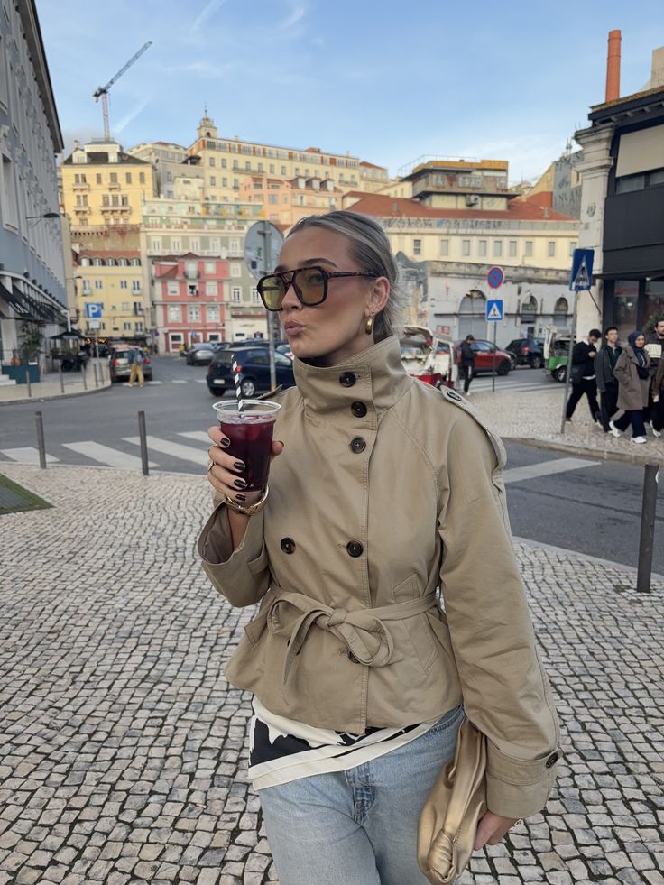 ZEYA - Kiarra Stand Collar Crop Trenchcoat