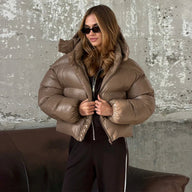Lara Hooded Glossy Puffer Jacket