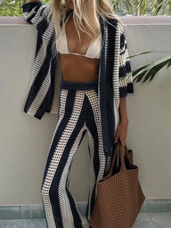 Layla Conjunto Crochet a Rayas