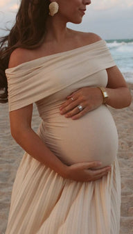 Vestido Leda fluido con hombros descubiertos