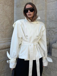 Linda Stand Collar Trench Coat