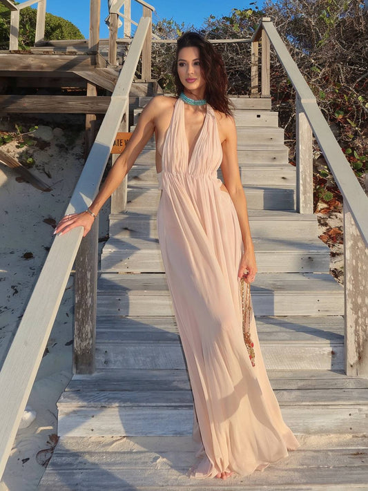ZEYA - Liza Deep Neck Maxi Dress