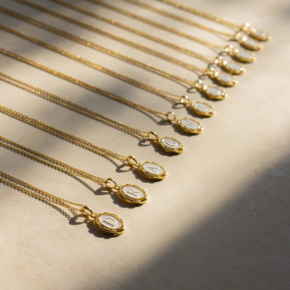 ZEYA - Liza Initial Necklace - Personalized Stainless Steel Round Pendant Choker for Women