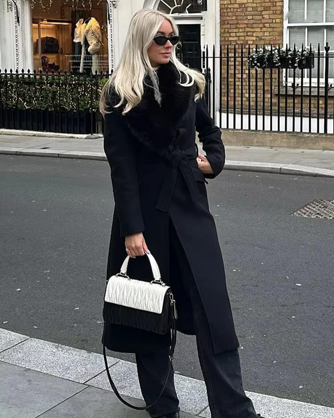 ZEYA - Lola Faux Fur Collar Maxi Coat