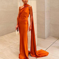 Vestido largo Loredana de satén de seda