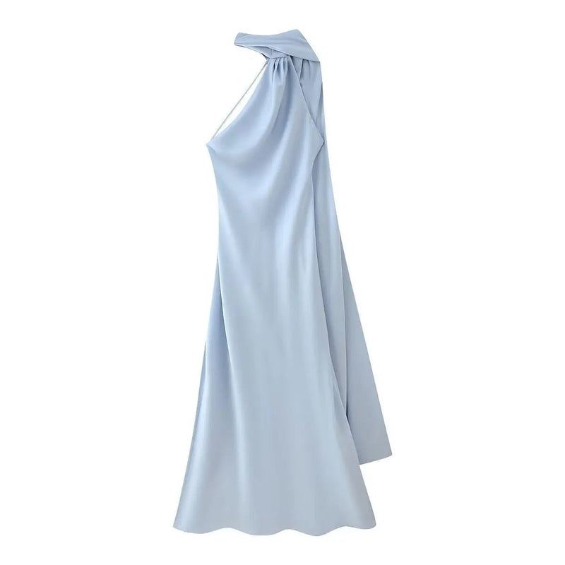 ZEYA - Loredana Halter Silk Satin Maxi Dress