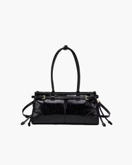 Bolso de hombro de cuero sintético Lorena con detalle de cinturón