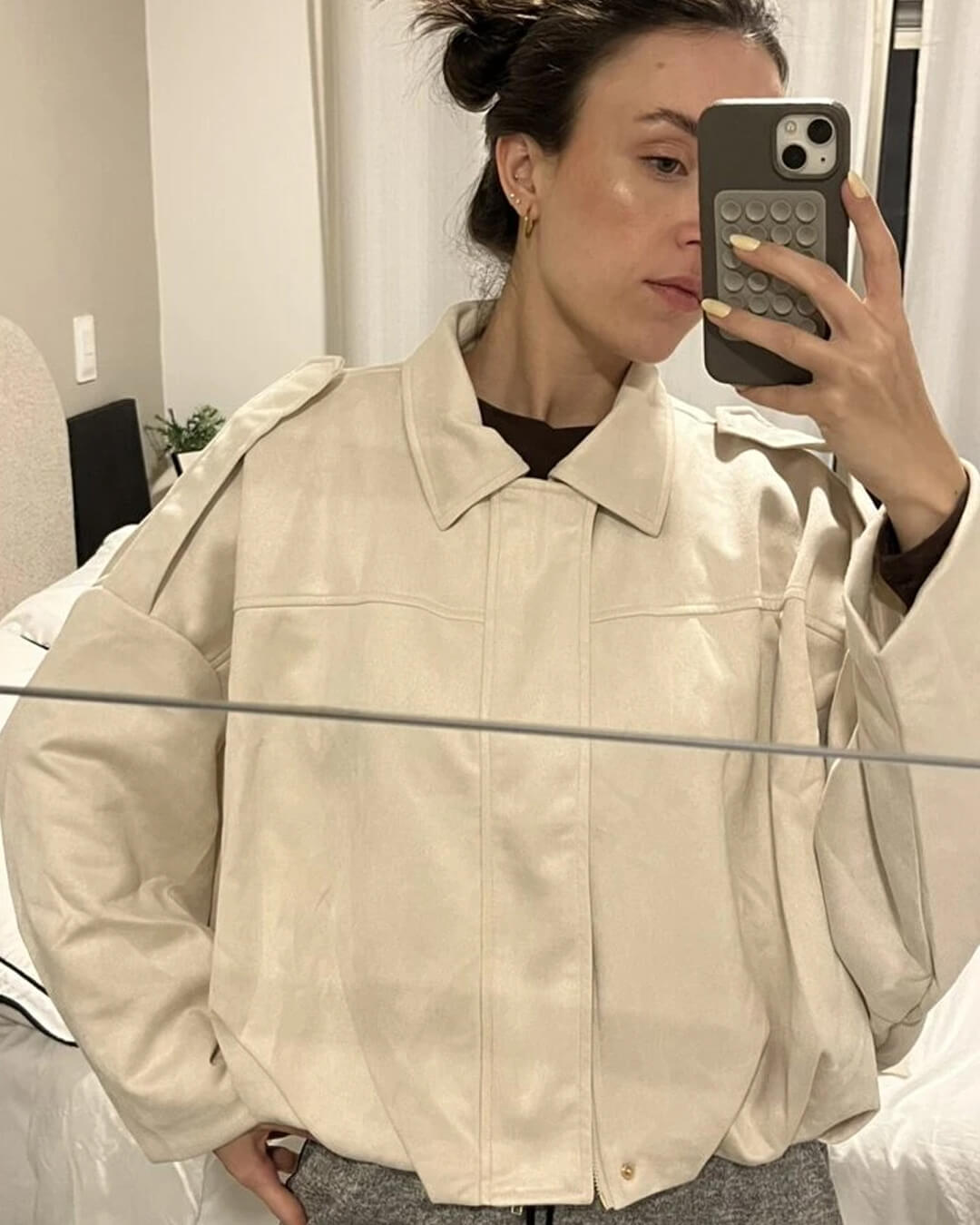 ZEYA - Lori Suede Bomber Jacket