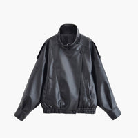 Chaqueta de cuero sintético asimétrica Lucille