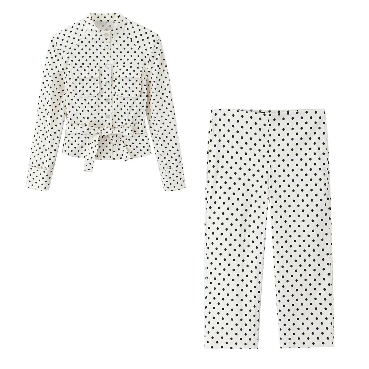ZEYA - Maelle Polka Dot Two - Piece Suit Set