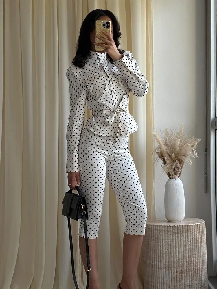 ZEYA - Maelle Polka Dot Two - Piece Suit Set