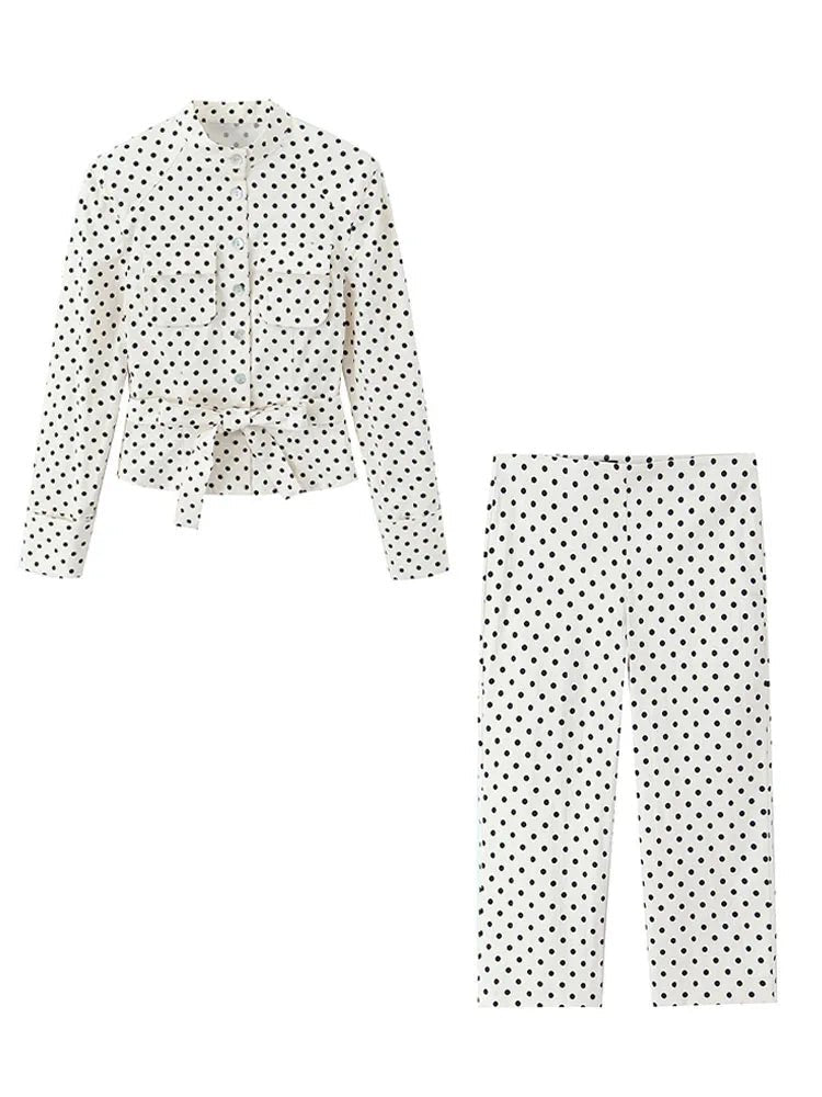 ZEYA - Maelle Polka Dot Two - Piece Suit Set