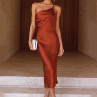 Vestido midi Magnolia de un hombro