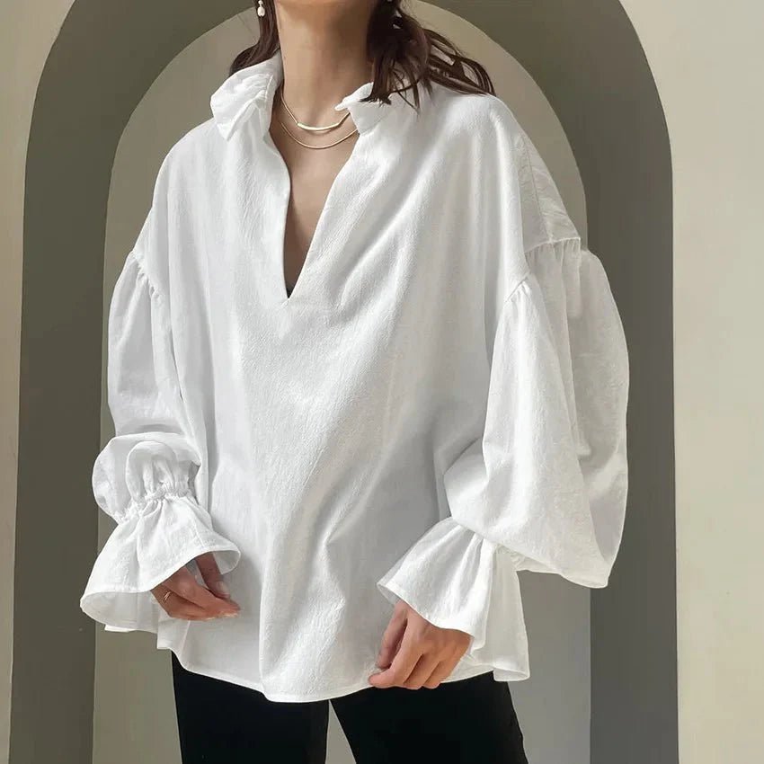 ZEYA - Mara V-Neck Puff Sleeve Blouse