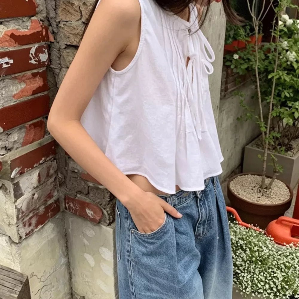 ZEYA - Marigold Ruffle Hem Tie-Front Top