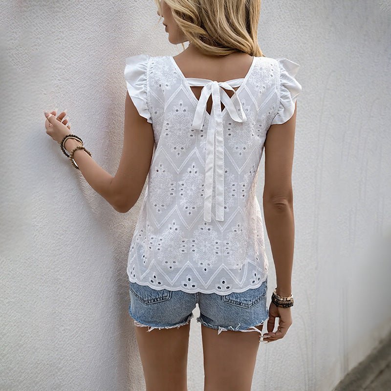 ZEYA - Marlene Ruffled V - Neck Blouse